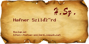 Hafner Szilárd névjegykártya